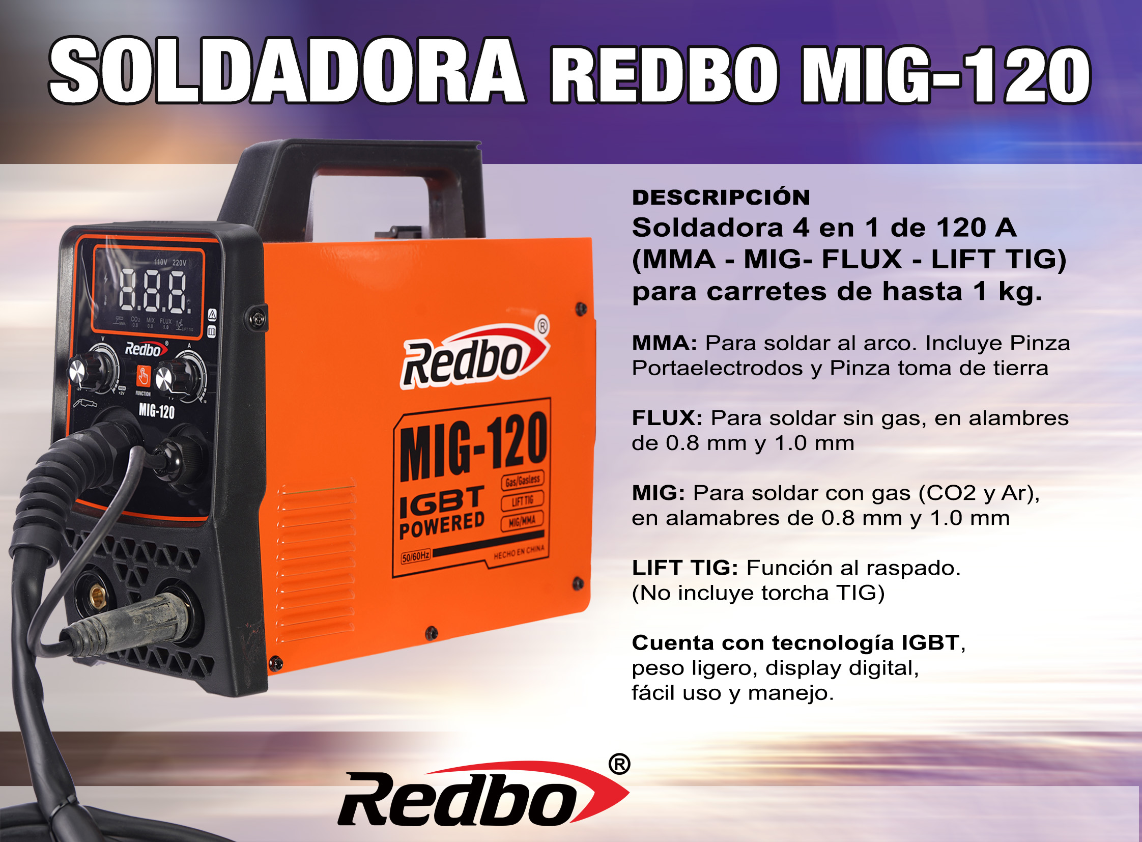Soldadora REDBO MIG-120