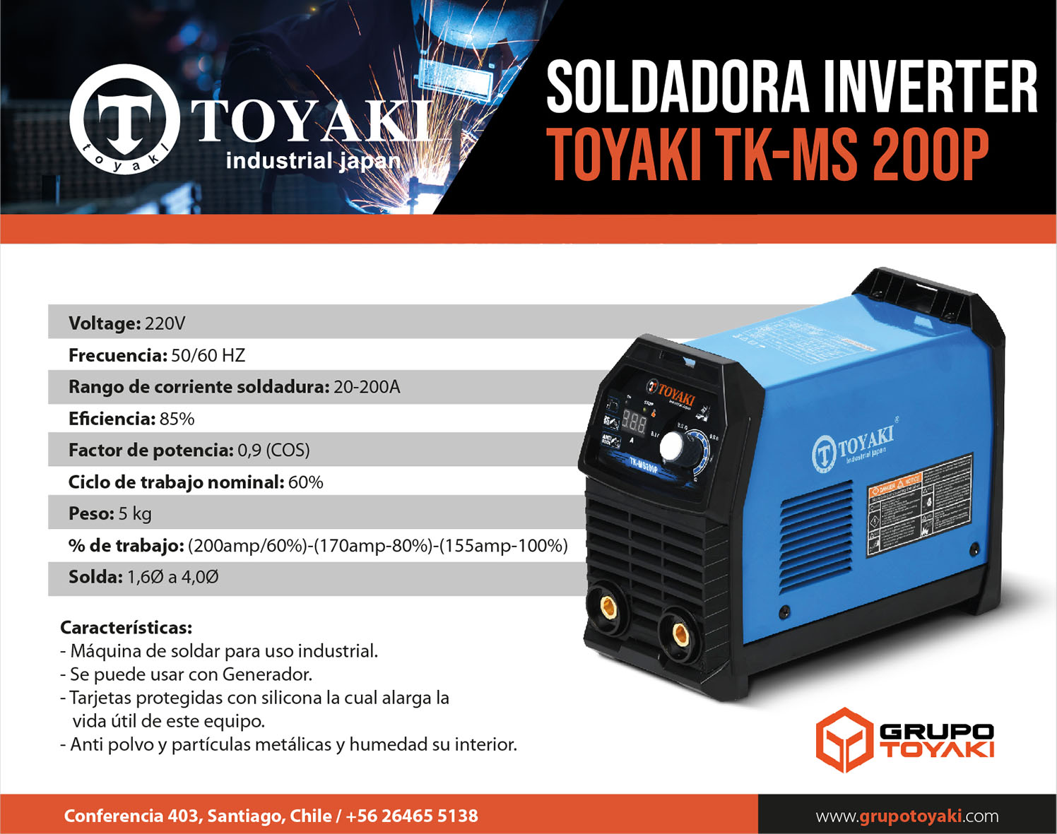 SOLDADORA INVERTER TOYAKI TK-MS 200P